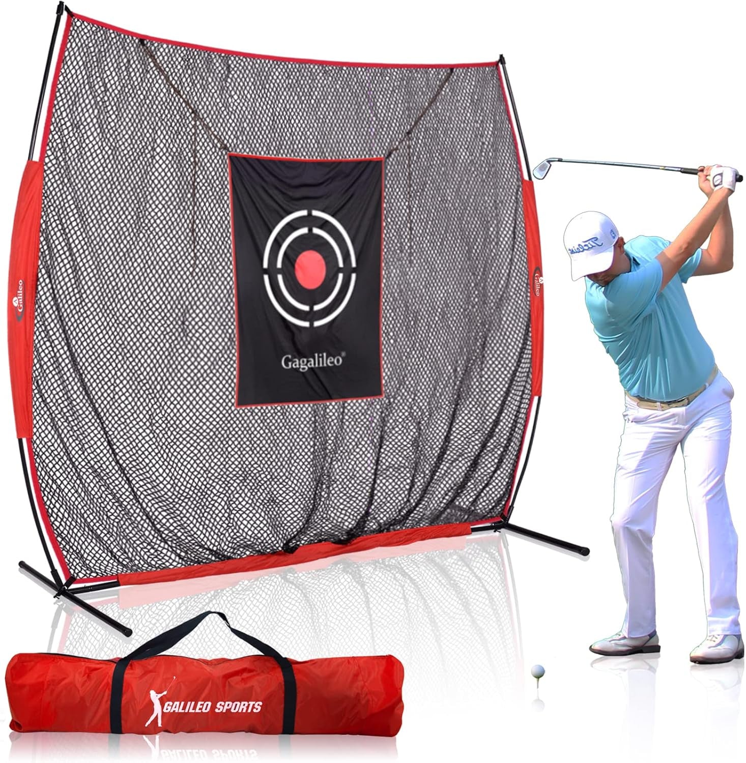 Golf Practice Net,Golf Net,Golf Nets for Backyard Driving,Golf Net for Indoor Use,Heavy Duty Golf Net with Target and Carry Bag,Easy to Assemble and Fold,7X8Ft Golf Net