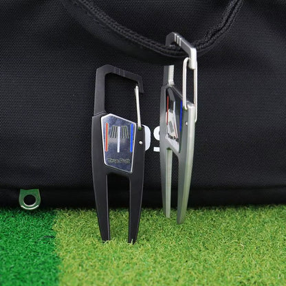 Golf Divot Tool Golf Putting Green Fork Zinc Alloy Golf Divot Repair Tool Pitch Groove Cleaner Golf Pitchforks Golf Accessories